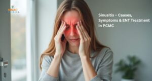 ENT specialist examining patient for sinusitis treatment in PCMC